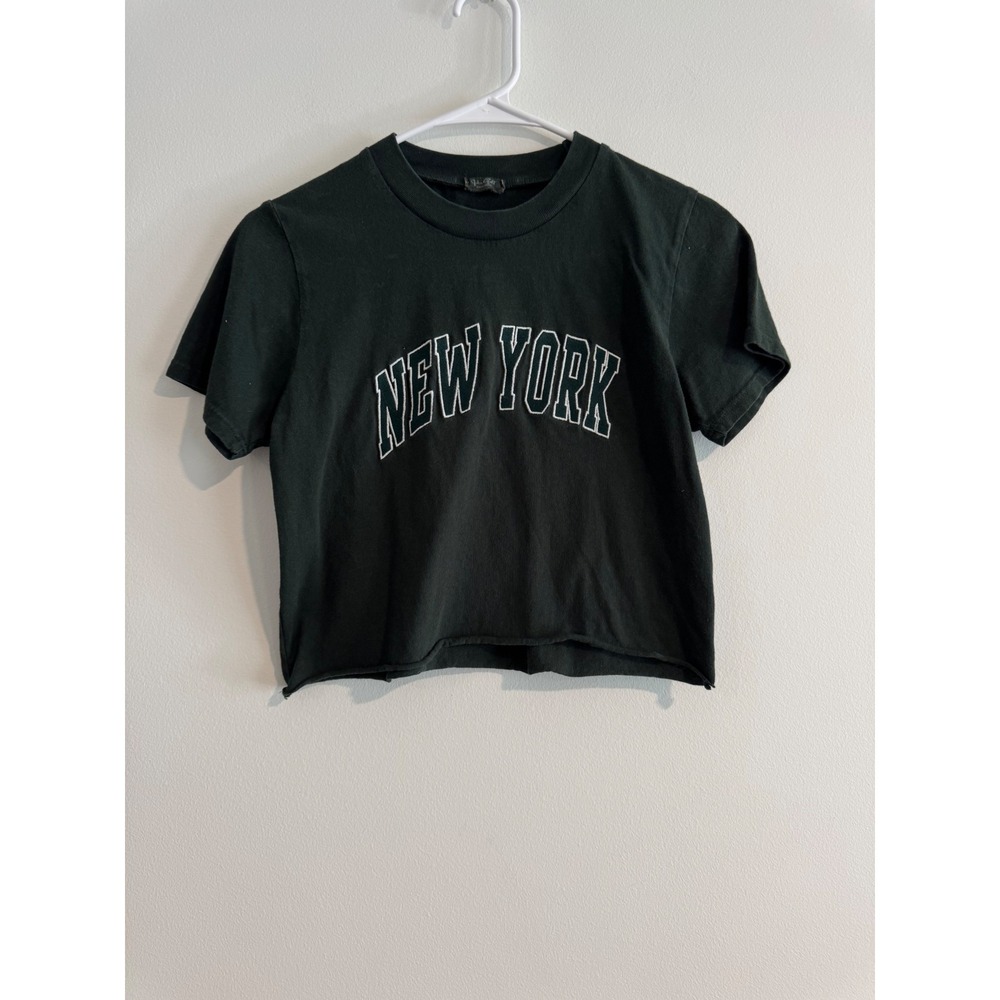 John Galt New York Tee Womens One Size Green Melville Streetwear XS Cropped